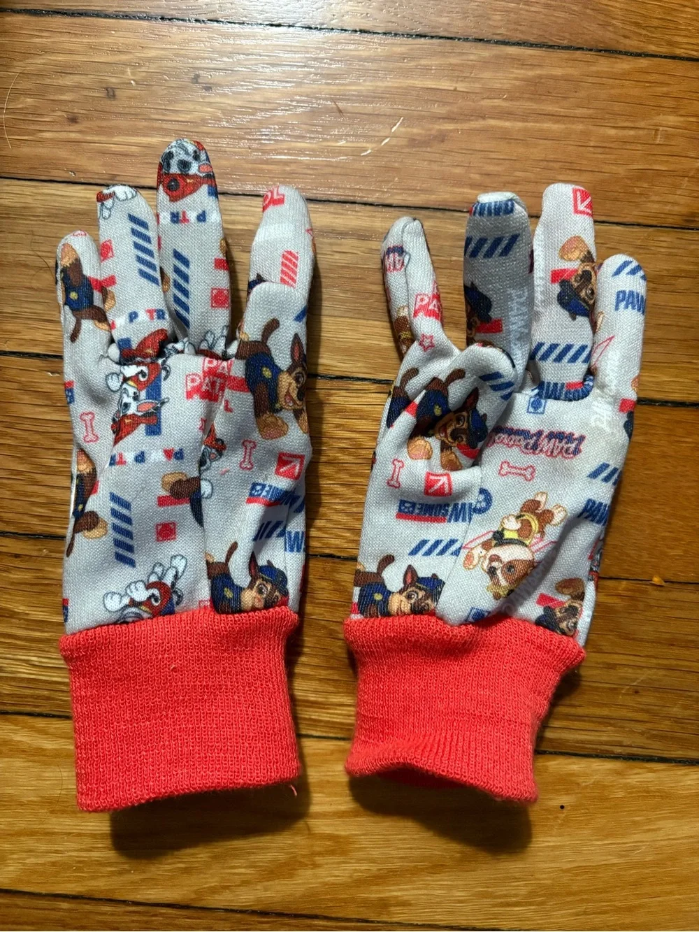 Lightly used kids paw patrol gloves